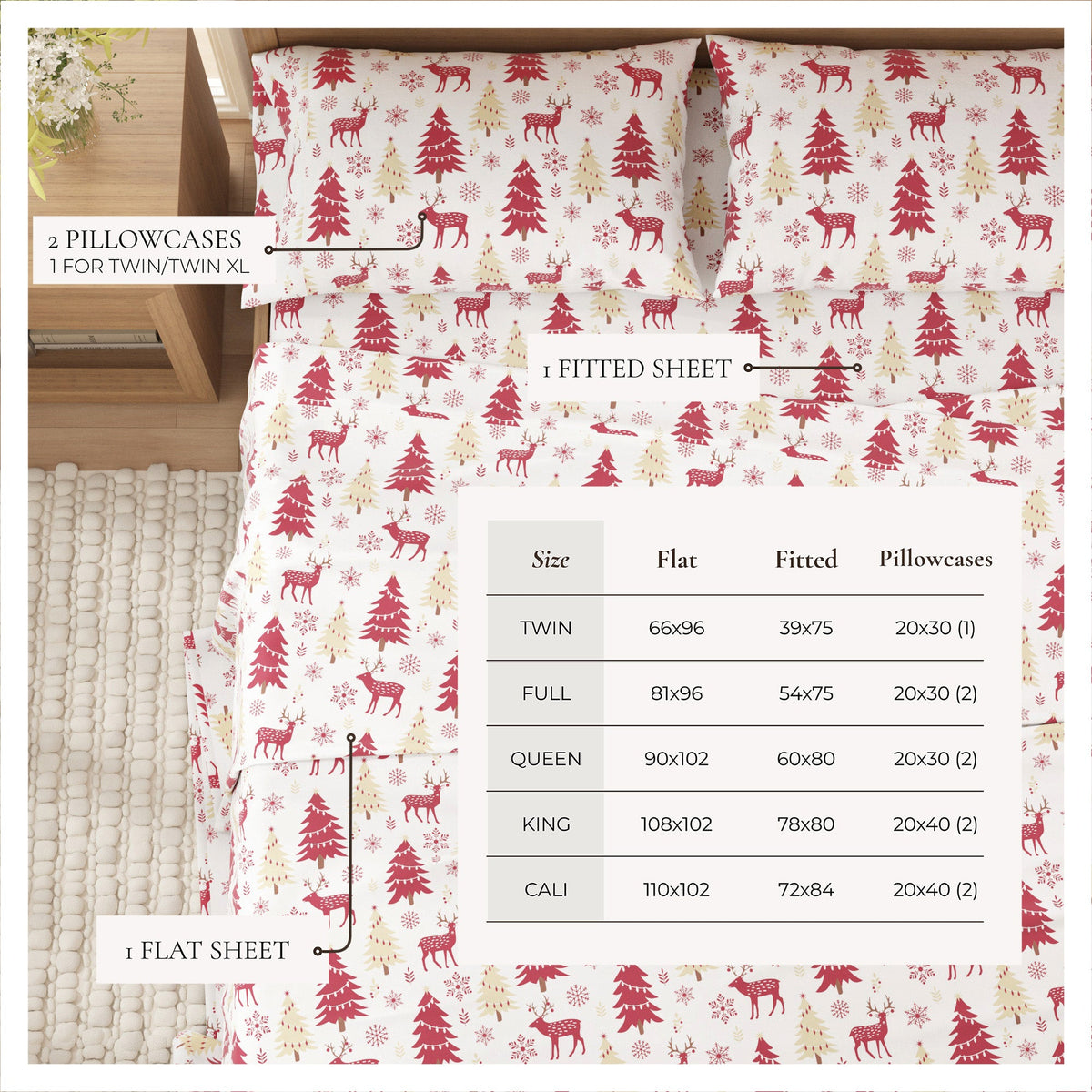 100% Turkish Cotton Flannel Sheet Sets - Boulder Collection by Great Bay Home