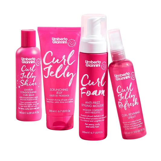 Umberto Giannini Curl Defining Gift Set for Frizz-Free Waves by Beauty Care Bag