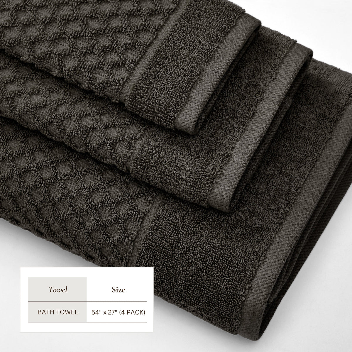 Cotton Diamond Waffle Weave Bath Towel Set - Grayson Collection by Great Bay Home