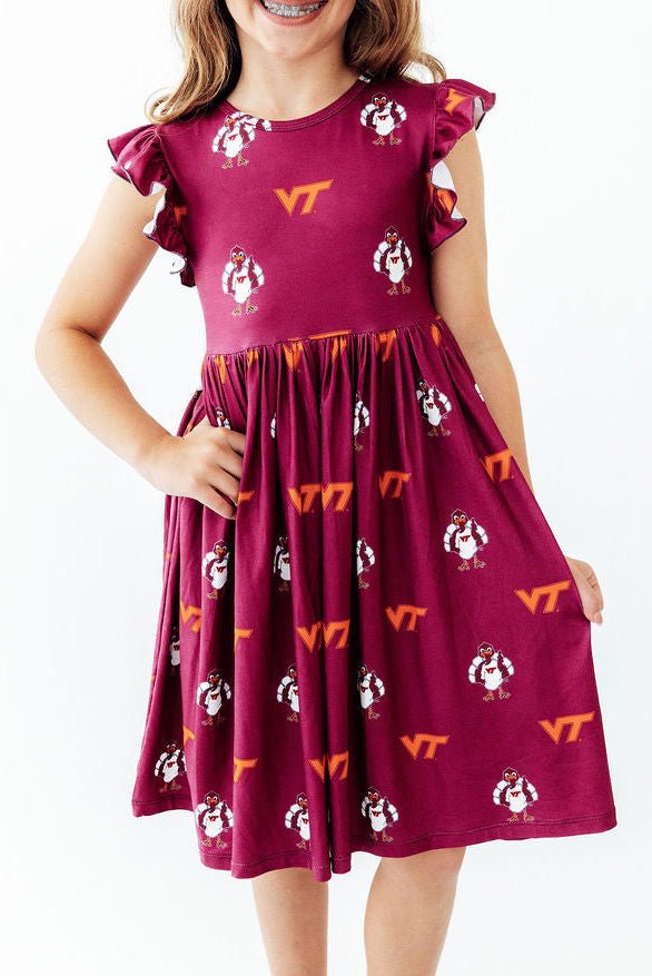 Virginia Tech Maroon Hokie Flutter Twirl DressTwirl Dress - FlutterTorqelo.com