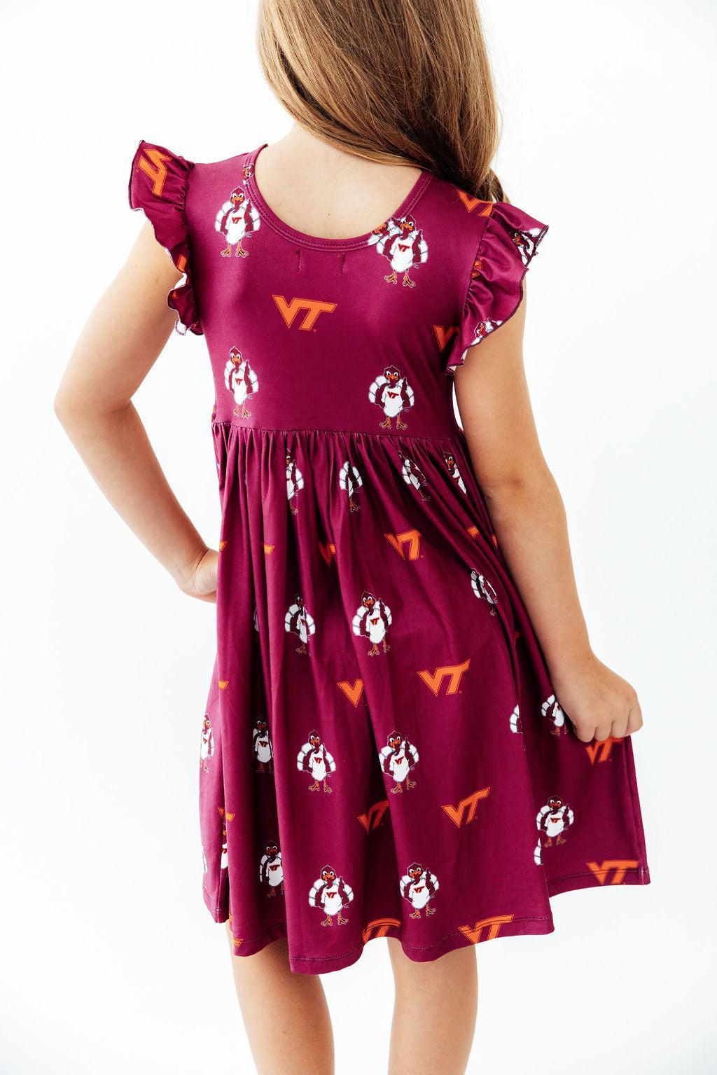 Virginia Tech Maroon Hokie Flutter Twirl DressTwirl Dress - FlutterTorqelo.com