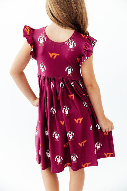 Virginia Tech Maroon Hokie Flutter Twirl DressTwirl Dress - FlutterTorqelo.com