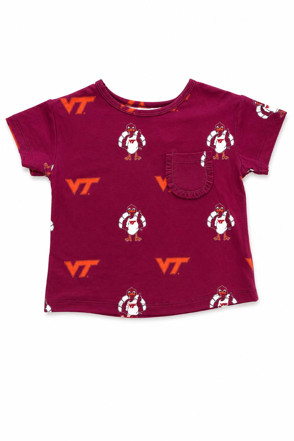 Virginia Tech Maroon Hokie Ruffle Pocket TeeRuffle Pocket TeeTorqelo.com