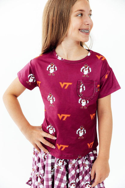 Virginia Tech Maroon Hokie Ruffle Pocket TeeRuffle Pocket TeeTorqelo.com