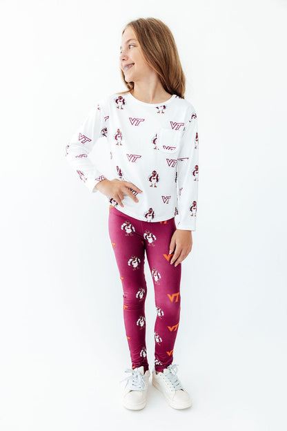 Virginia Tech White Hokie L/S Ruffle Pocket TeeRuffle Pocket Tee-L/STorqelo.com