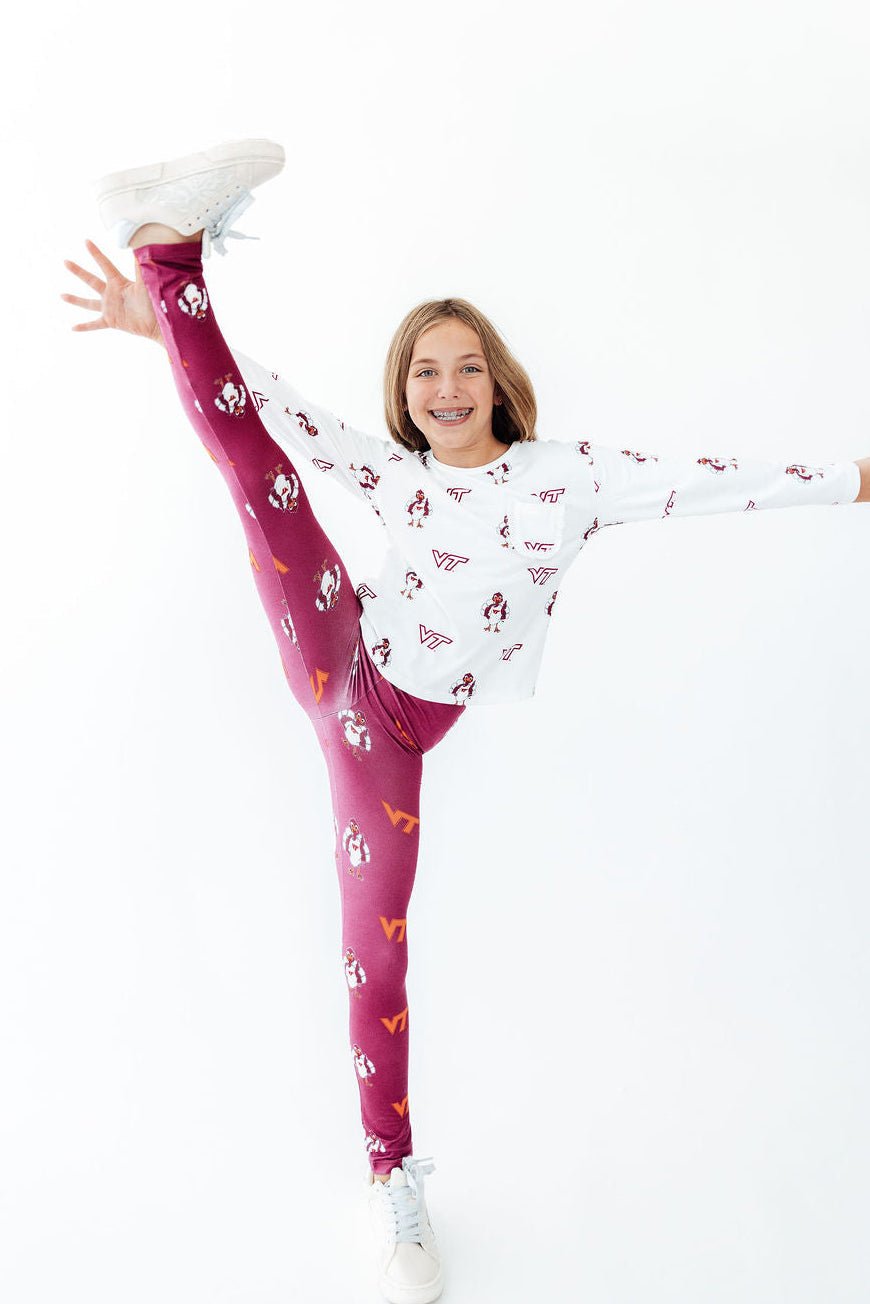 Virginia Tech White Hokie L/S Ruffle Pocket TeeRuffle Pocket Tee-L/STorqelo.com