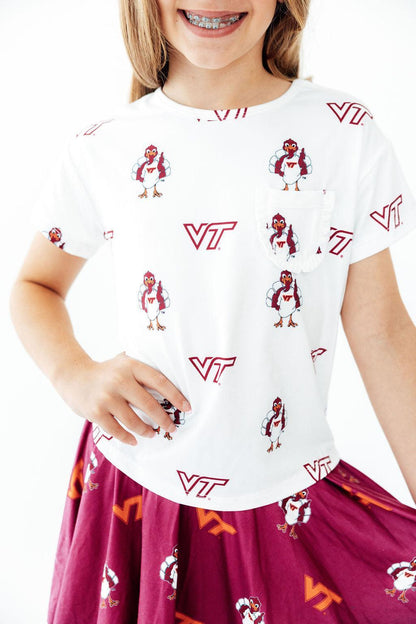 Virginia Tech White Hokie Ruffle Pocket TeeRuffle Pocket TeeTorqelo.com