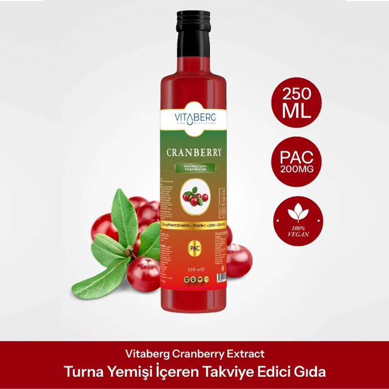 Vitaberg Cranberry Extract Liquid Supplement with Zinc 250ml by Beauty Care Bag