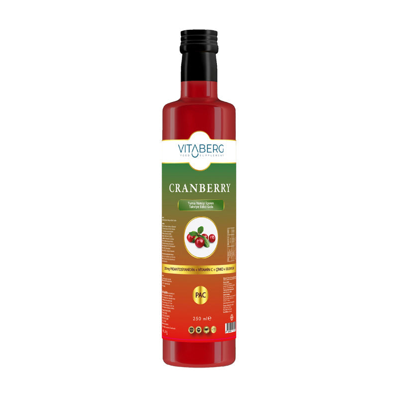 Vitaberg Cranberry Extract Liquid Supplement with Zinc 250ml by Beauty Care Bag