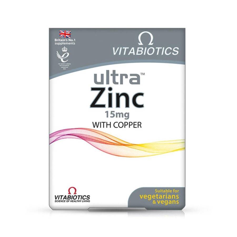Vitabiotics Ultra Zinc 15 mg with Copper 60 Tablets by Beauty Care Bag