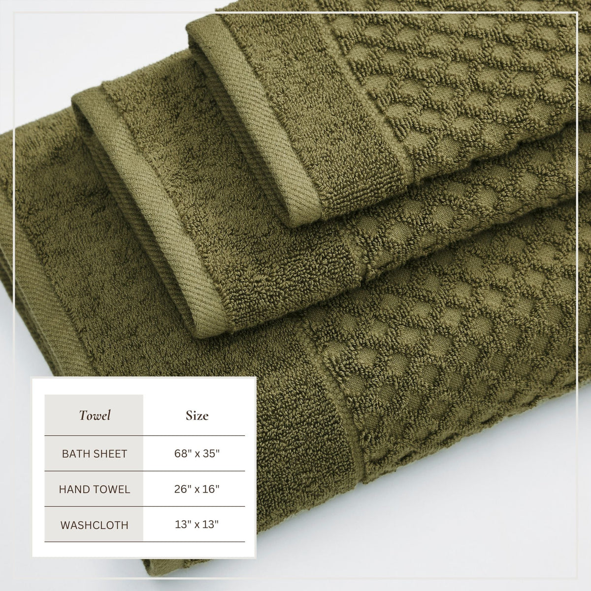 Cotton Diamond Waffle Weave Bath Towel Set - Grayson Collection by Great Bay Home