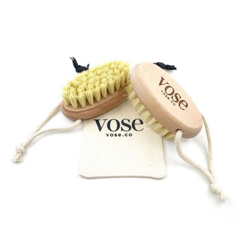 Vose Natural & Vegan Nail Brush for Gentle Cleaning by Beauty Care Bag