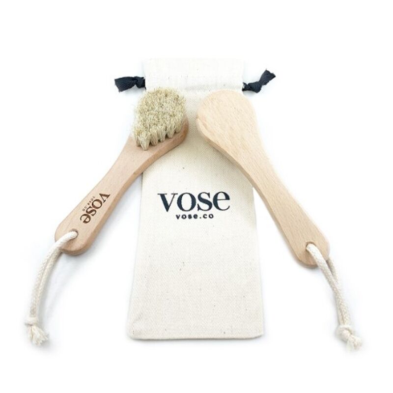 Vose Natural Face Brush for Gentle Dry Brushing 1 Unit by Beauty Care Bag