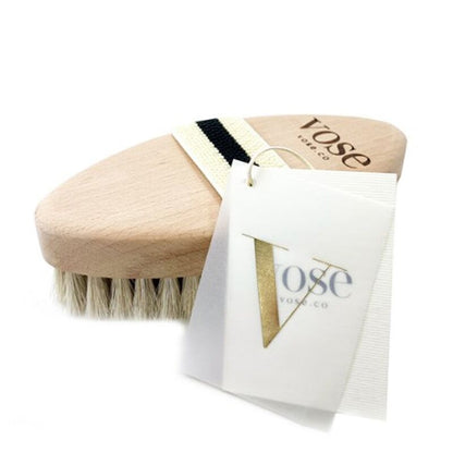 Vose Lotus Natural Horsehair Dry Body Brush for Smooth Skin by Beauty Care Bag