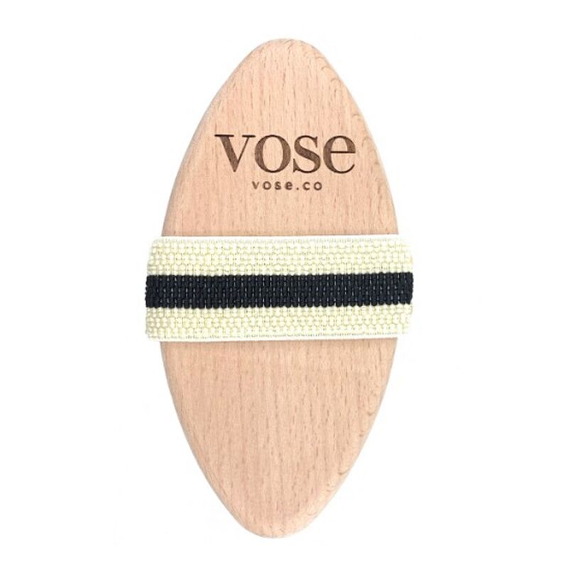 Vose Lotus Natural Horsehair Dry Body Brush for Smooth Skin by Beauty Care Bag