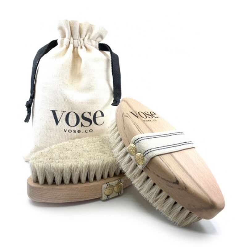 Vose Vanilla Natural Horse Hair Body Brush by Beauty Care Bag
