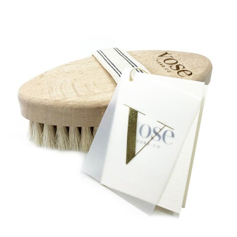 Vose Vanilla Natural Horse Hair Body Brush by Beauty Care Bag