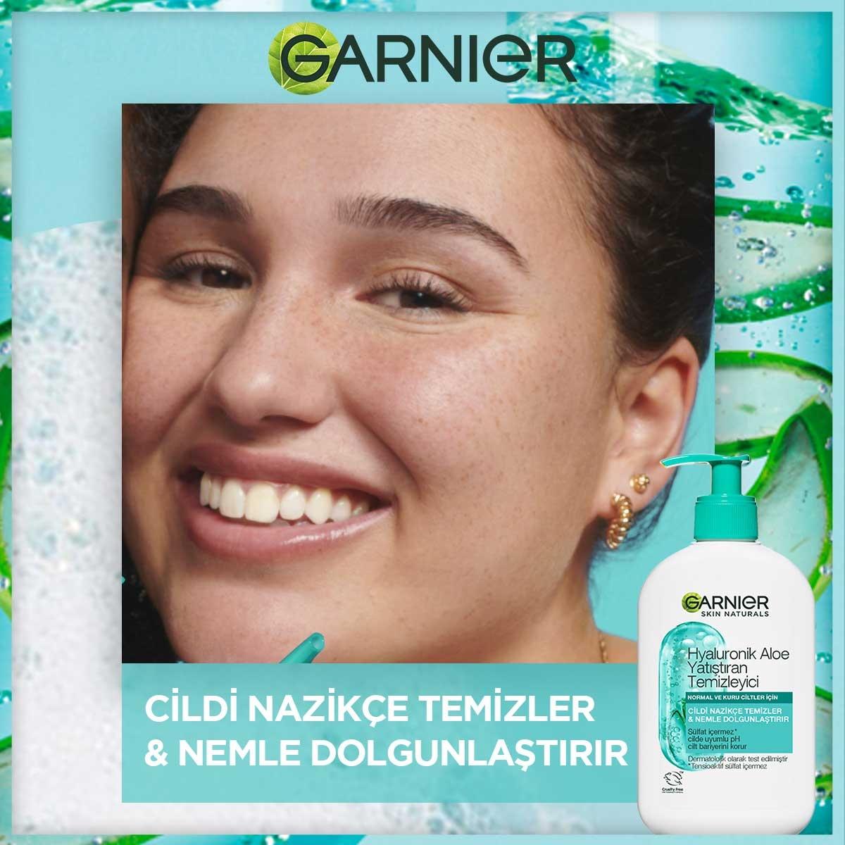 Garnier Hyaluronic Aloe Vera Facial Cleanser: Hydrating, Soothing Vegan Face Wash for Sensitive Skin - Sulfate-Free, 8.45 fl oz by Beauty Care Bag