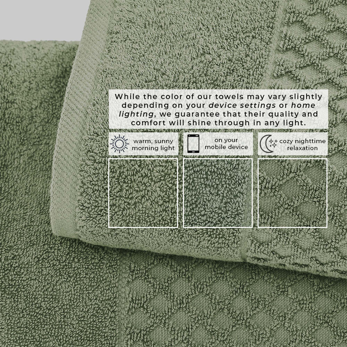 Cotton Diamond Waffle Weave Bath Towel Set - Grayson Collection by Great Bay Home