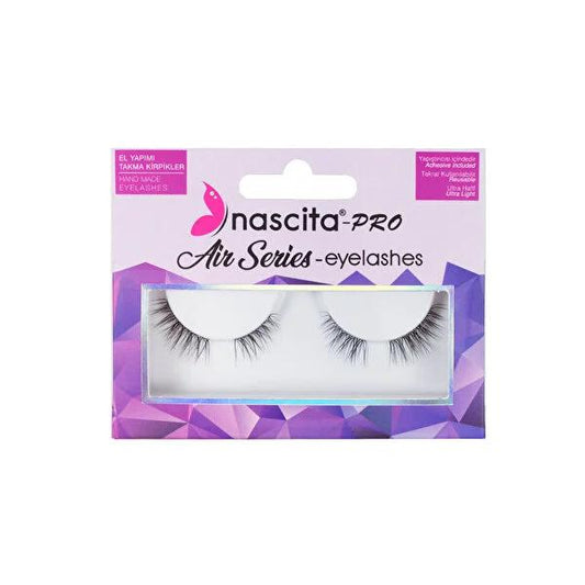 Nascita False Eyelashes - Air Series S 123 for Enhanced Cosmetic Beauty by Beauty Care Bag