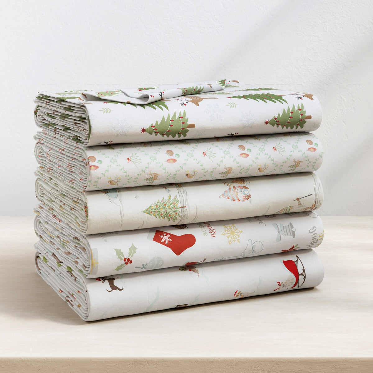 Turkish Cotton Christmas Flannel Sheet Set - Whittaker Collection by Great Bay Home