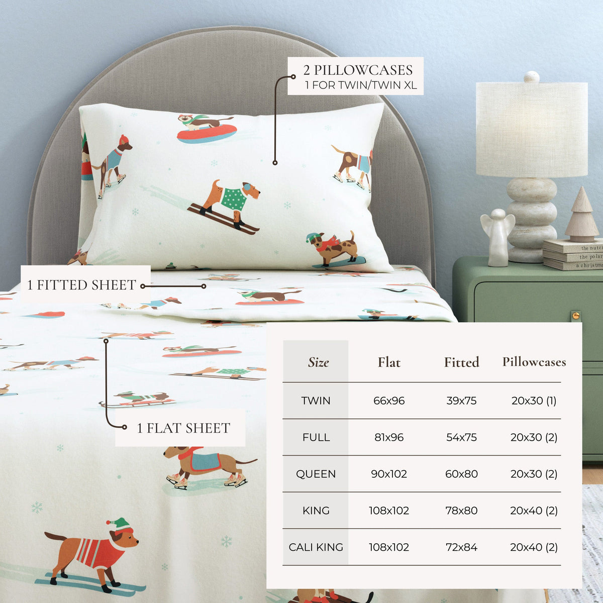 Turkish Cotton Christmas Flannel Sheet Set - Whittaker Collection by Great Bay Home