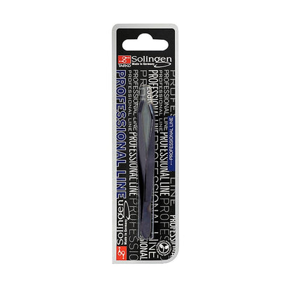 Solingen Black Slant Tweezers for Precise Grooming by Beauty Care Bag