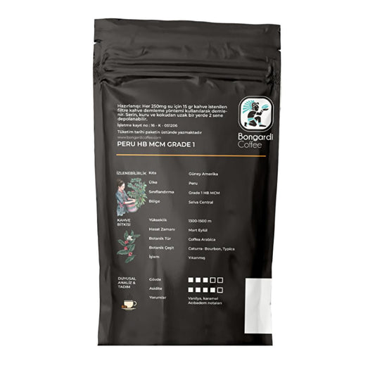 Bongardi Peru Specialty Coffee Beans - 200g Artisanal Gourmet Coffee for Connoisseurs by Beauty Care Bag