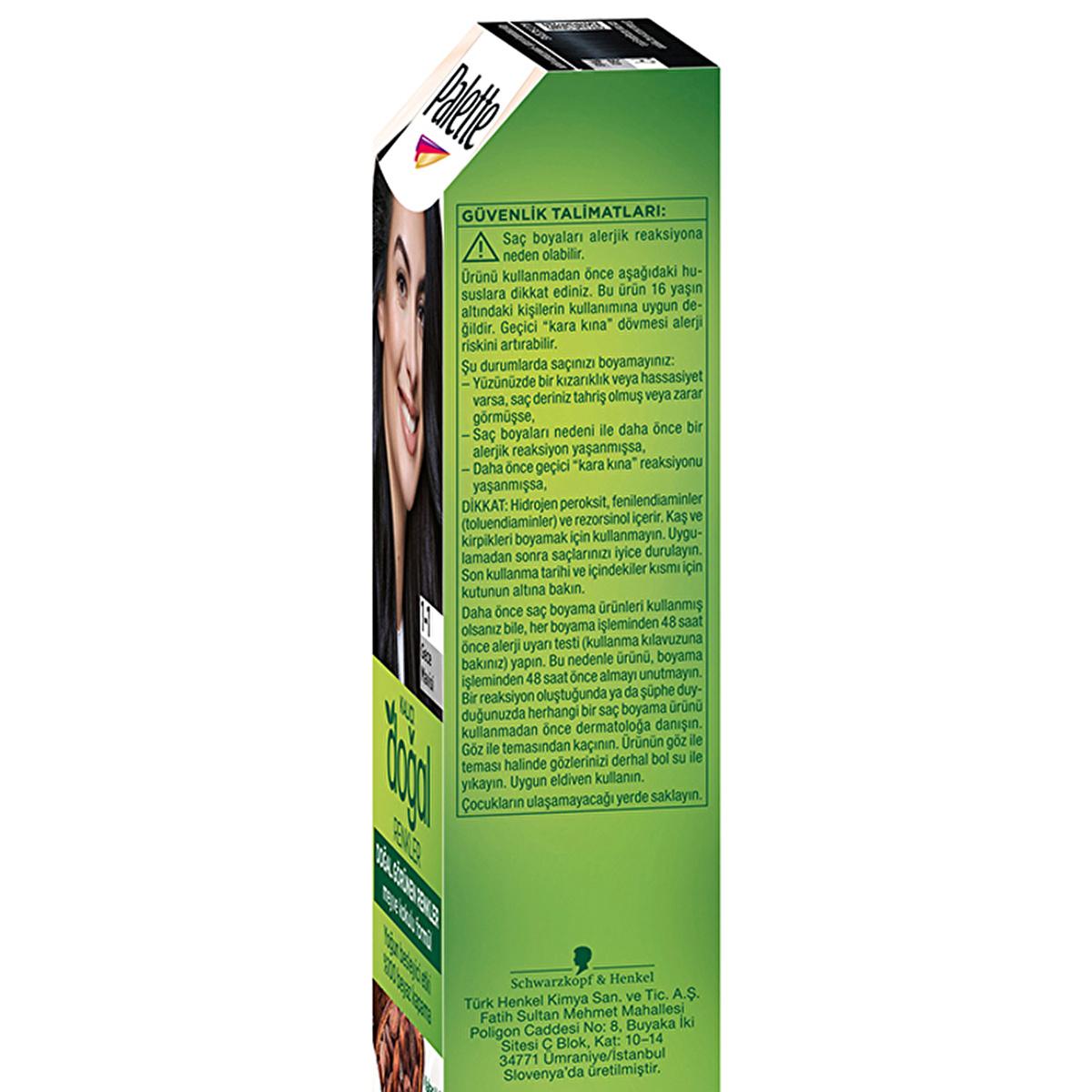 Palette Natural Hair Dye - Gece Mavisi (Night Blue) Permanent Hair Color with Natural Ingredients by Beauty Care Bag