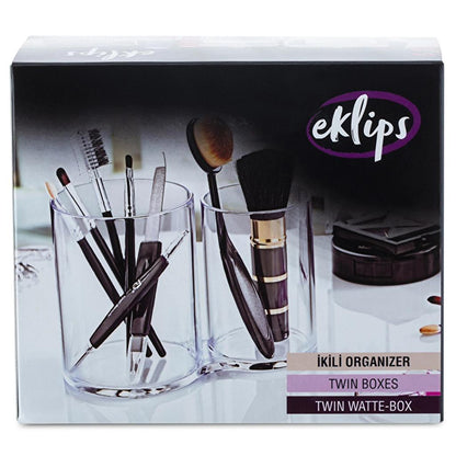 Eklips Dual Compartment Cotton Pad Holder by Beauty Care Bag