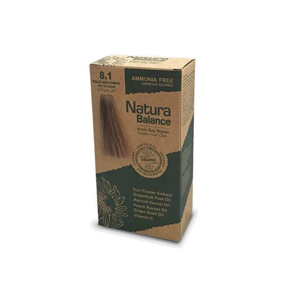 Natura Balance Ash Light Blonde Hair Dye 8.1: Ammonia-Free Cream for Trendy Light Ash Blonde Color at Home by Beauty Care Bag