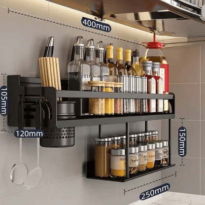 Wall-Mounted Kitchen Spice Rack Organizerspice organizerTorqelo.com