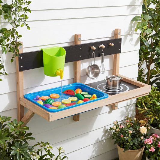 Wall Mounted Mud Kitchen for Kids Ages 3+Play Kitchen SetTorqelo.com