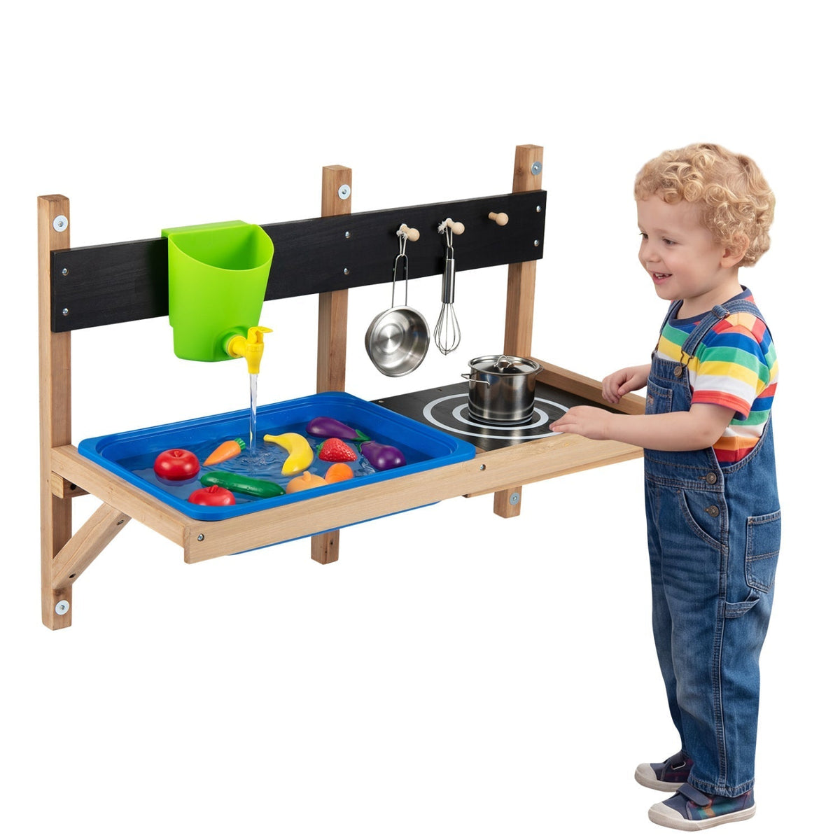 Wall Mounted Mud Kitchen for Kids Ages 3+Play Kitchen SetTorqelo.com