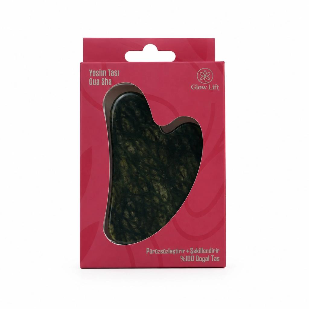 Glow Lift Jade Gua Sha Facial Massage Tool by Beauty Care Bag
