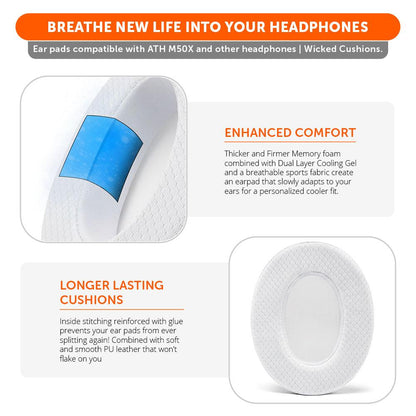 WC FreeZe - Hybrid Cooling Gel Infused Ear Pads for ATH M50XCooling Gel Ear PadsTorqelo.com