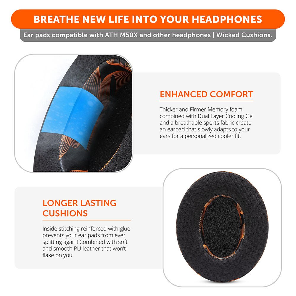 WC FreeZe - Hybrid Cooling Gel Infused Ear Pads for ATH M50XCooling Gel Ear PadsTorqelo.com