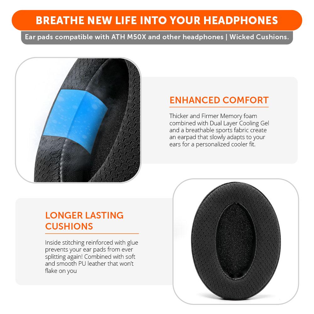 WC FreeZe - Hybrid Cooling Gel Infused Ear Pads for ATH M50XCooling Gel Ear PadsTorqelo.com