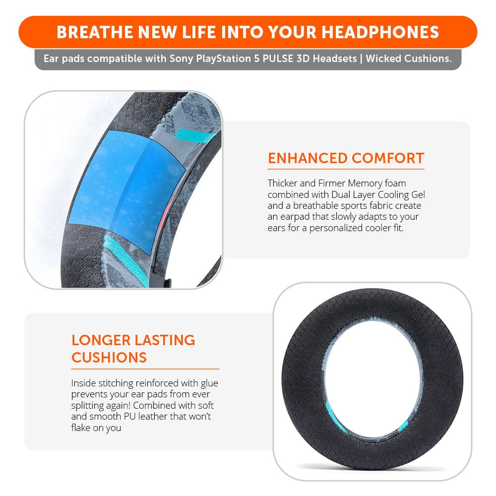 WC FreeZe Pulse 3D - Cooling Gel Earpads For PS5 Pulse 3D HeadsetCooling Gel Ear PadsTorqelo.com