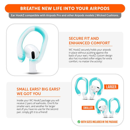 WC HookZ - Over Ear Hooks for Airpods Pro 1, 2 & Airpods 1, 2, 3Earbuds EarhooksTorqelo.com