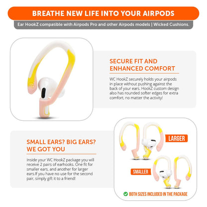 WC HookZ - Over Ear Hooks for Airpods Pro 1, 2 & Airpods 1, 2, 3Earbuds EarhooksTorqelo.com