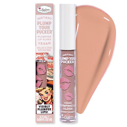theBalm Instant Plump Your Pucker Lip Gloss: Volumizing, Hydrating, Non-Sticky Formula with Jojoba & Avocado Oil - Howdy Honey Shade by Beauty Care Bag