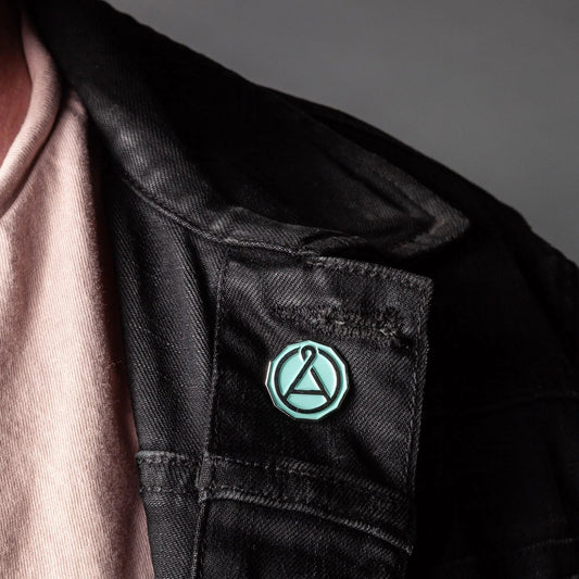 Seal enamel pin in chrome and mint green