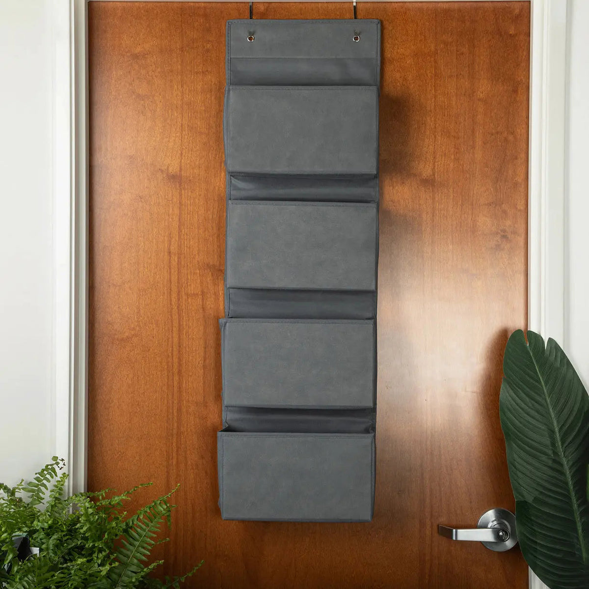 Over the Door Hanging Organizer Closet Storage Bins Grey by Joyful Moose