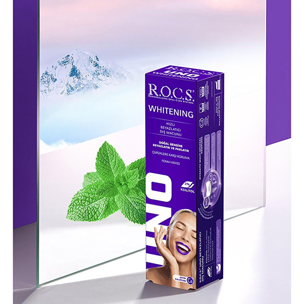 Rocs Uno Whitening Toothpaste with Calcium & Xylitol - 74g by Beauty Care Bag