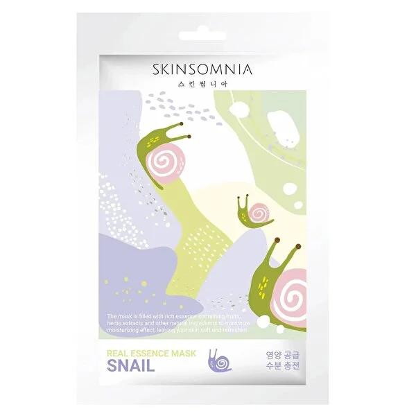 Skinsomnia Snail Real Essence Sheet Mask: Deep Hydration & Anti-Aging Korean Beauty - Nourishing Snail Secretion Filtrate for Radiant Skin (25ml) by Beauty Care Bag