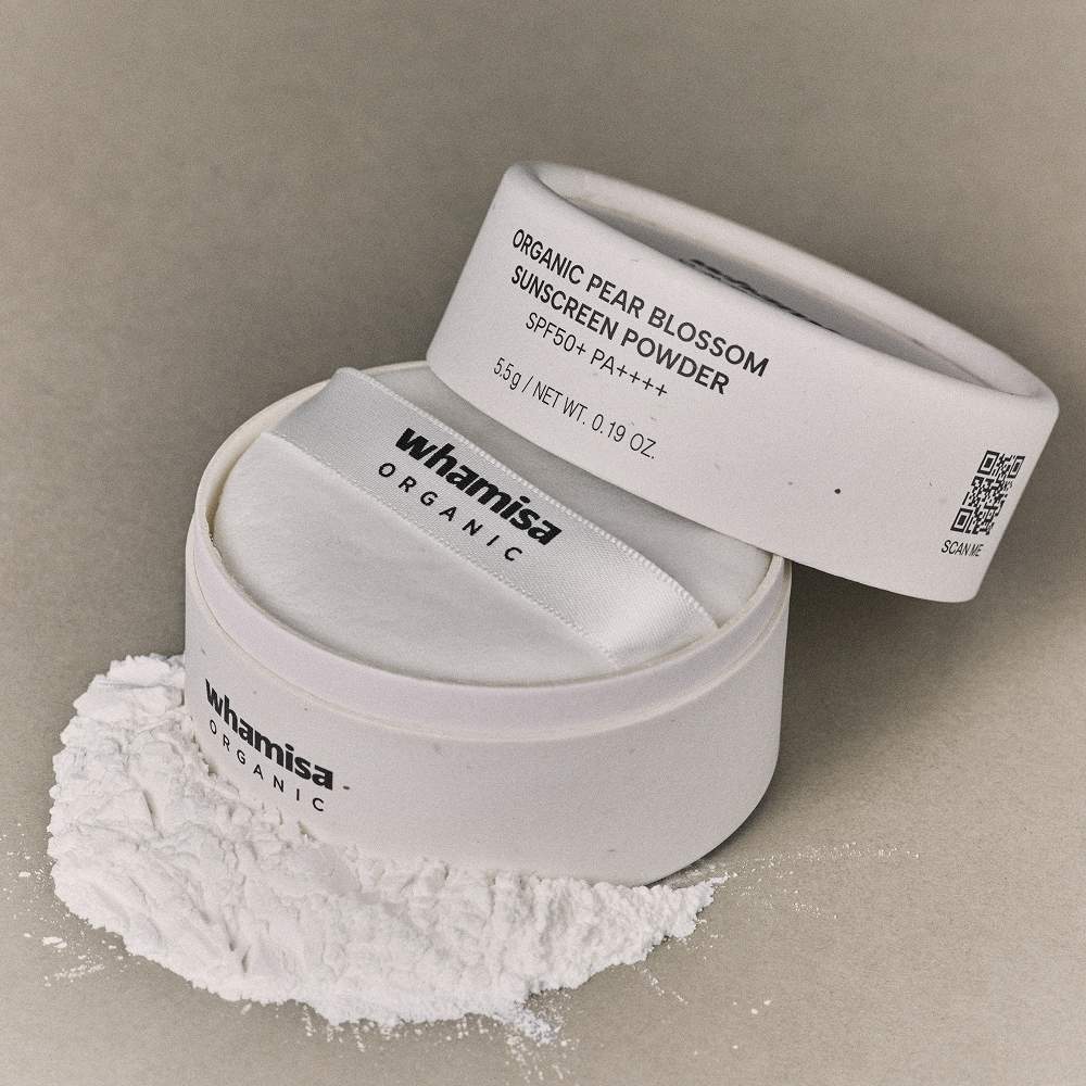 whamisa Organic Pear Blossom Sunscreen Powder SPF50+ PA++++ 5.5g+2.3g by Seoulia