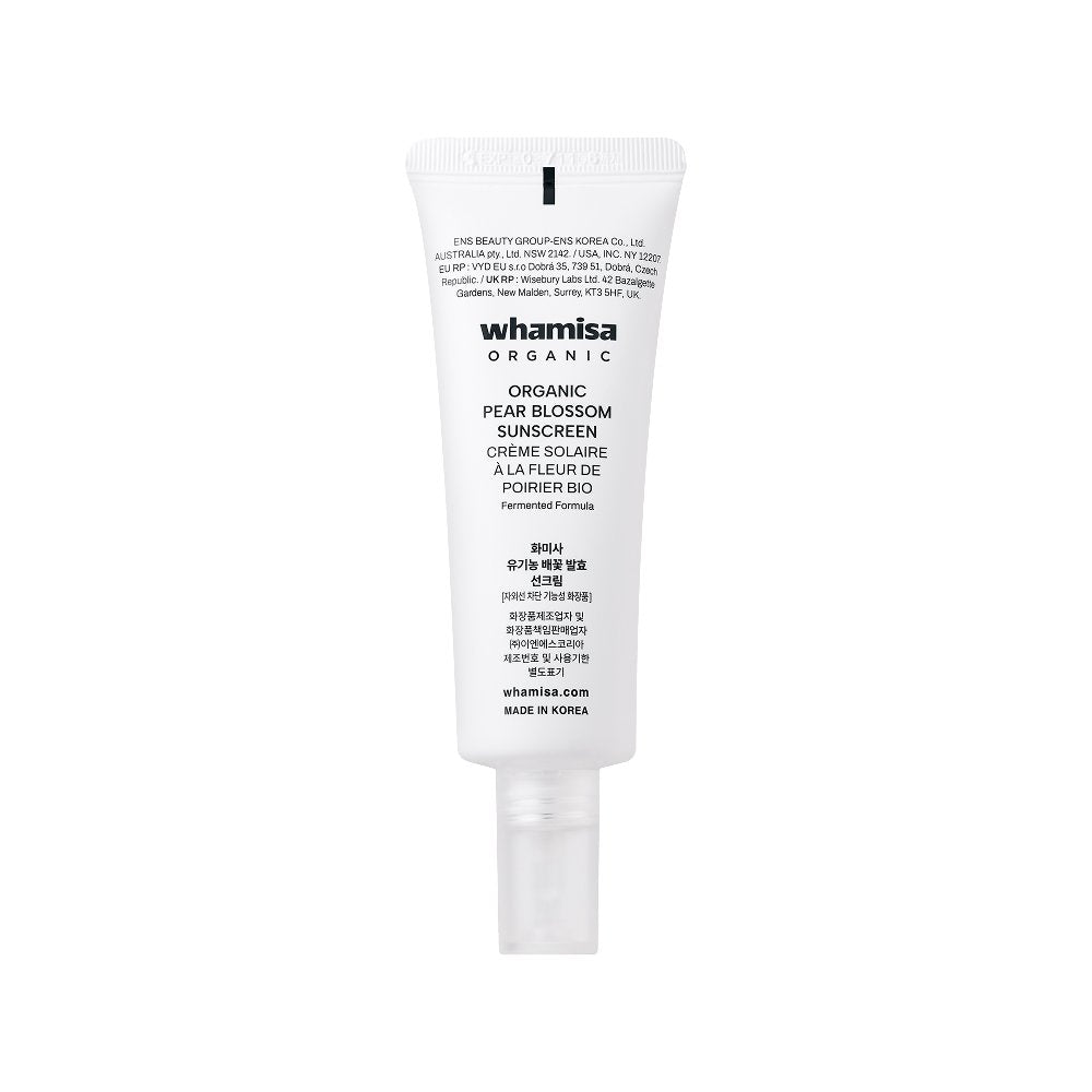 whamisa Organic Pear Blossom Sunscreen SPF50+ PA++++ 50ml by Seoulia