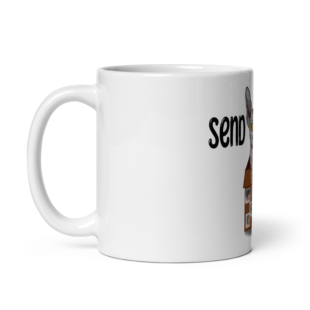 "SEND NUDES" SPHYNX COFFEE MUG by ReNewedPet