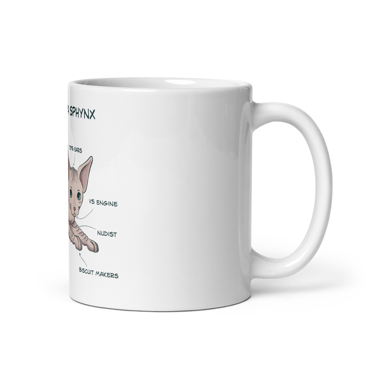 "ANATOMY OF A SPHYNX CAT" COFFEE MUG by ReNewedPet
